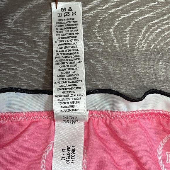 Victoria’s Secret Triangle Top PINK Ruched Ruffle Side Tie Bottom Leopard Blue M - Picture 6 of 15